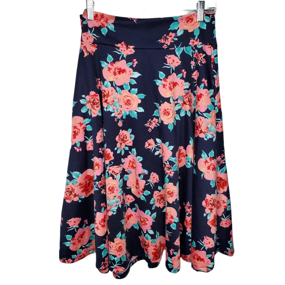 Agnes & Dora Skirt Medium Circle Pockest Floral Navy